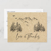 Simulated Kraft Paper Forest Mountains Vielen Dank Postkarte (Vorne/Hinten)