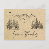 Simulated Kraft Paper Forest Mountains Vielen Dank Postkarte (Vorderseite)