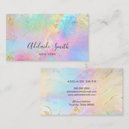 simulierte Angaben zum Glitzer IMITATE holografisc Visitenkarte (Vorne/Hinten)