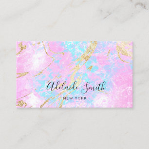 simulierte Angaben zum Glitzer lila pastellblau Visitenkarte