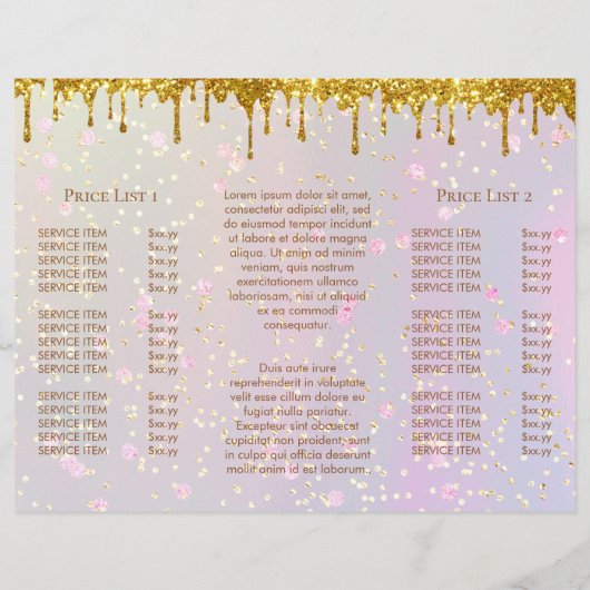 simulierte Broschüre für Glitzer-Königin (Rückseite)