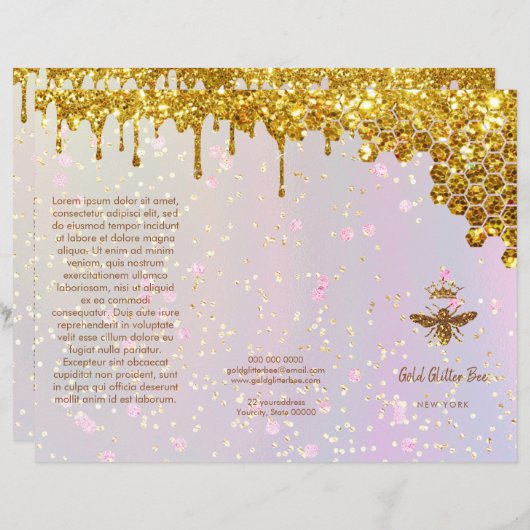 simulierte Broschüre für Glitzer-Königin (Vorne/Hinten)