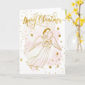 simulierte Folien-Engel-Weihnachtskarte Karte (Gelbe Blume)