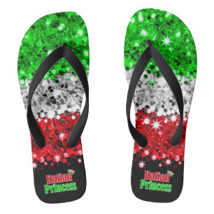 Simulierte funkelnd Glitzer-Italiener-Prinzessin Badesandalen