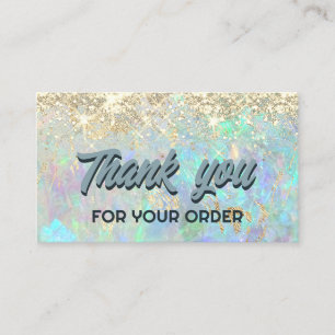 simulierte Glitter Opal Danke Geschäftskarte Visitenkarte