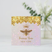 simulierte Glitzer-Biene Einladung (Stehend Vorderseite)