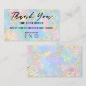 simulierte Glitzer Imitate iridescent opal danke Visitenkarte (Vorne/Hinten)
