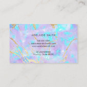 simulierte Glitzer-Venen lila Opal-Stein Visitenkarte (Rückseite)