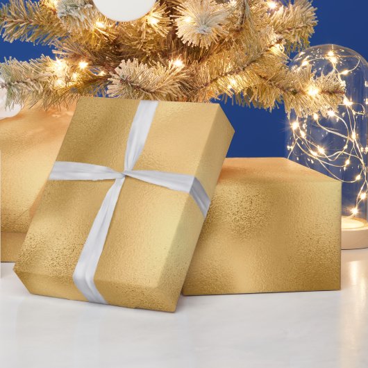 Simulierte Gold Foil Texture Elegante Feier Geschenkpapier (Feiertage)