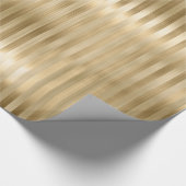 Simulierte Gold Foil Texture Stripes Celebration Geschenkpapier (Ecke)