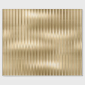 Simulierte Gold Foil Texture Stripes Celebration Geschenkpapier (Flach)