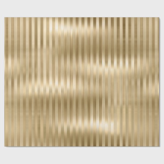 Simulierte Gold Foil Texture Stripes Celebration Geschenkpapier (Flach)