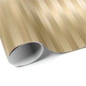 Simulierte Gold Foil Texture Stripes Celebration Geschenkpapier (Rolleneckpunkt)