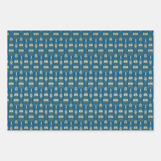 Simulierte Gold metalische Typografie Weihnachten Geschenkpapier Set (Vorderseite)