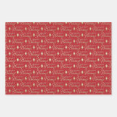 Simulierte Gold metalische Typografie Weihnachten Geschenkpapier Set (Vorderseite 2)