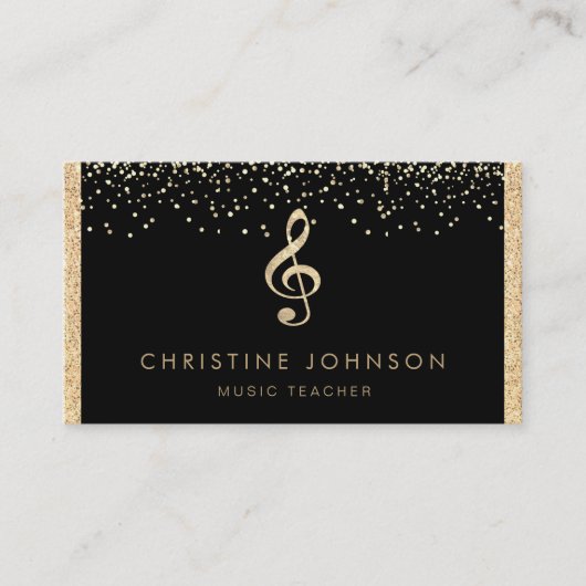 simulierte Goldfolienkleckse auf schwarz Visitenkarte (Vorderseite)