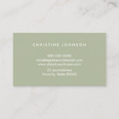 simulierte Goldfolienvioline im "Salbeigrün"-Gesch Visitenkarte (Rückseite)