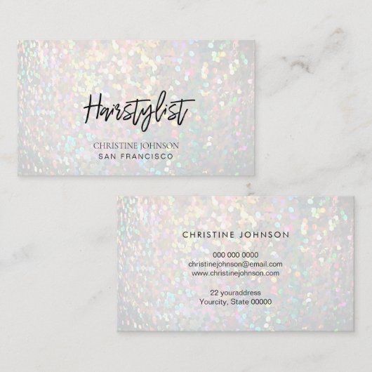 simulierte hairstylistische Visitenkarte (Vorne/Hinten)