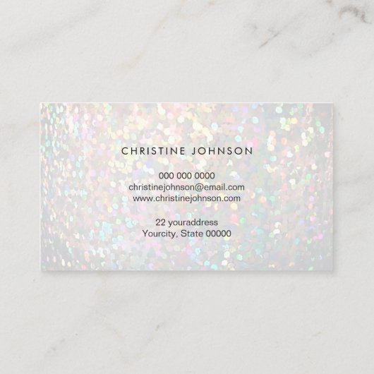 simulierte hairstylistische Visitenkarte (Rückseite)