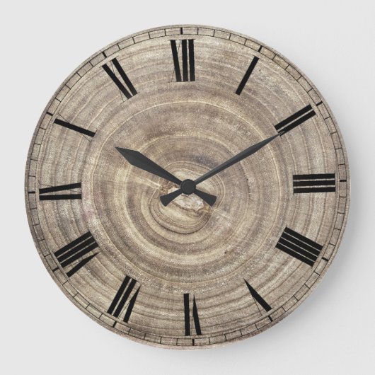 simulierte Holzscheibe Große Wanduhr (Vorderseite)