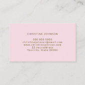 simulierte Honigbiene aus Glitzer auf hellrosa Visitenkarte (Rückseite)