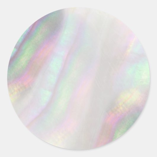 simulierte irisierende Muschel Runder Aufkleber (Vorderseite)