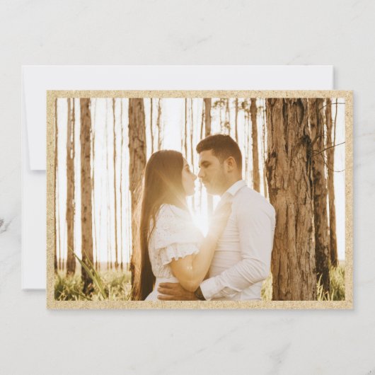 Simulierte Kraft Papier Hand Drawn Mountain Hochze Save The Date (Rückseite)