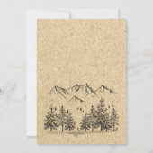 Simulierte Kraft Papier Hand Drawn Mountain Hochze Save The Date (Rückseite)