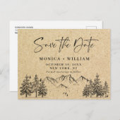 Simulierte Kraft Papier Hochzeit Speichern Sie das Postkarte (Vorne/Hinten)