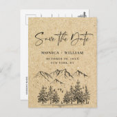 Simulierte Kraft Papier Hochzeit Speichern Sie das Postkarte (Vorne/Hinten)