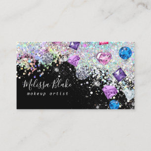 simulierte Kristalle und Glitzer-Visitenkarte Visitenkarte