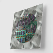 Simulierte LED-Anzeige aus Aluminium-PCB Quadratische Wanduhr (Winkel)