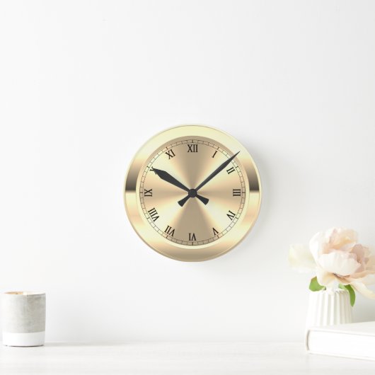 Simulierte Messingrunden Runde Wanduhr (Zuhause)