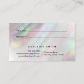 simulierte Referenzkarte für die Muschel Visitenkarte (Rückseite)