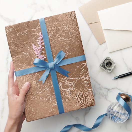 Simulierte Rose Gold Foil Texture Elegant Celebrat Geschenkpapier (Schenken)