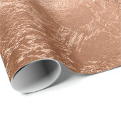 Simulierte Rose Gold Foil Texture Elegant Celebrat Geschenkpapier (Rolleneckpunkt)