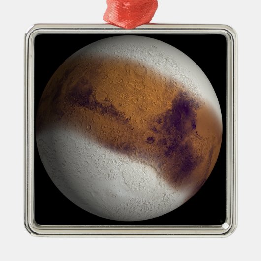 Simulierte Sicht auf die Mars Silbernes Ornament (Vorne)