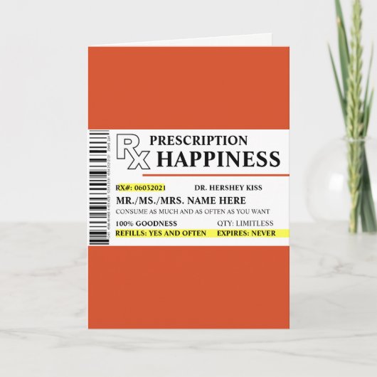 Simulierte Verschreibung Flasche Funny Birthday Karte (Vorderseite)