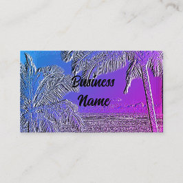 Simulierte Visitenkarte für Embossed Beach-Szenen