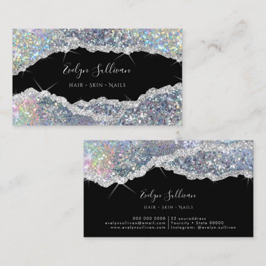 Simulierte Visitenkarte für Glitzer (Vorne/Hinten)