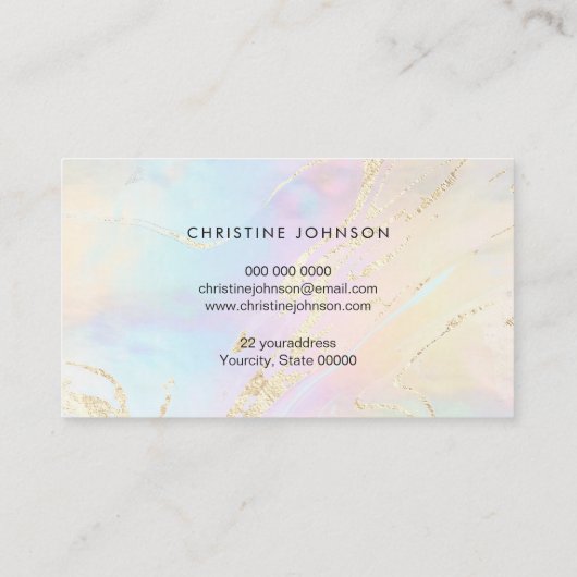 simulierter Folienlotus auf den holografischen Eff Visitenkarte (Rückseite)