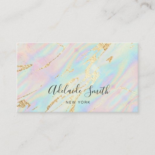 simulierter Glitzer auf Imitaten in irisierenden P Visitenkarte (Vorderseite)