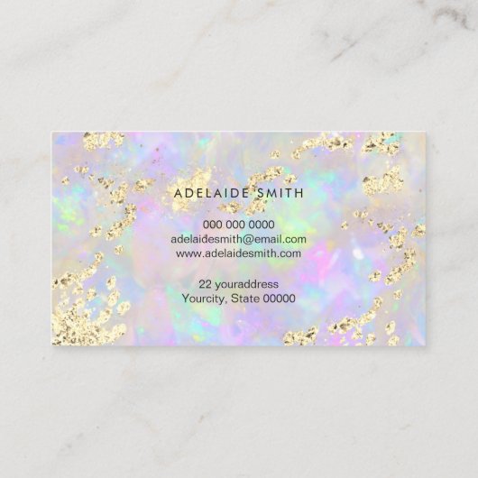 simulierter Glitzer auf Imitaten irisierende Opal- Visitenkarte (Rückseite)
