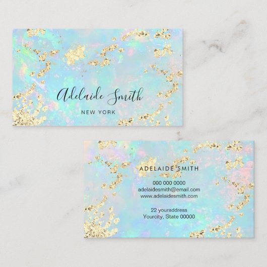 simulierter Glitzer auf Imitaten irisierenden opal Visitenkarte (Vorne/Hinten)