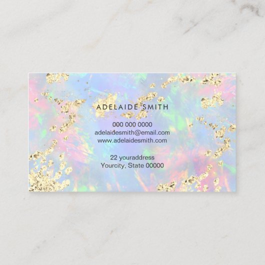 simulierter Glitzer auf Imitaten Visitenkarte (Rückseite)