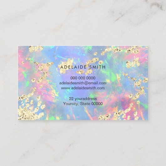 simulierter Glitzer auf Opal Visitenkarte (Rückseite)