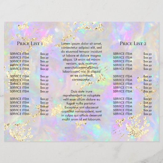 simulierter Glitzer auf opaler Broschüre (Rückseite)