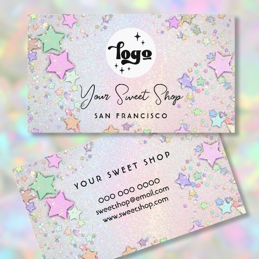 simulierter Glitzer delikat pastellfarbener Regenb Visitenkarte
