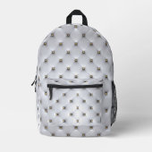 Simulierter weißer Tufted Gold Studs Backpack Bedruckter Rucksack (Vorderseite)