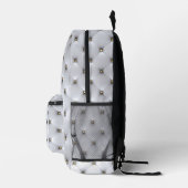 Simulierter weißer Tufted Gold Studs Backpack Bedruckter Rucksack (Rechts)